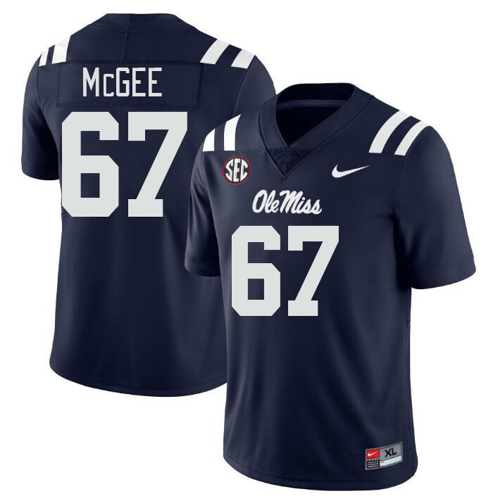 Men #67 Quincy McGee Ole Miss Rebels College Football Jerseys Stitched Sale-Navy